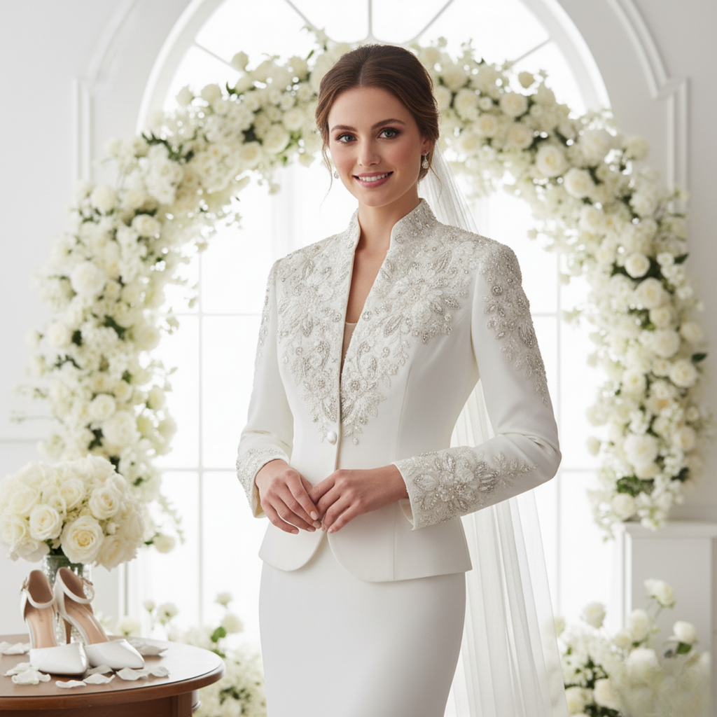 Bridal Velvet Jacket | Custom Luxury Wedding Outerwear by Noveira Moda