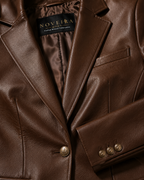Women's Premium Sheep Leather Executive Blazer | Luxury Tailored Leather Jacket | Black & Brown | Noveira Moda