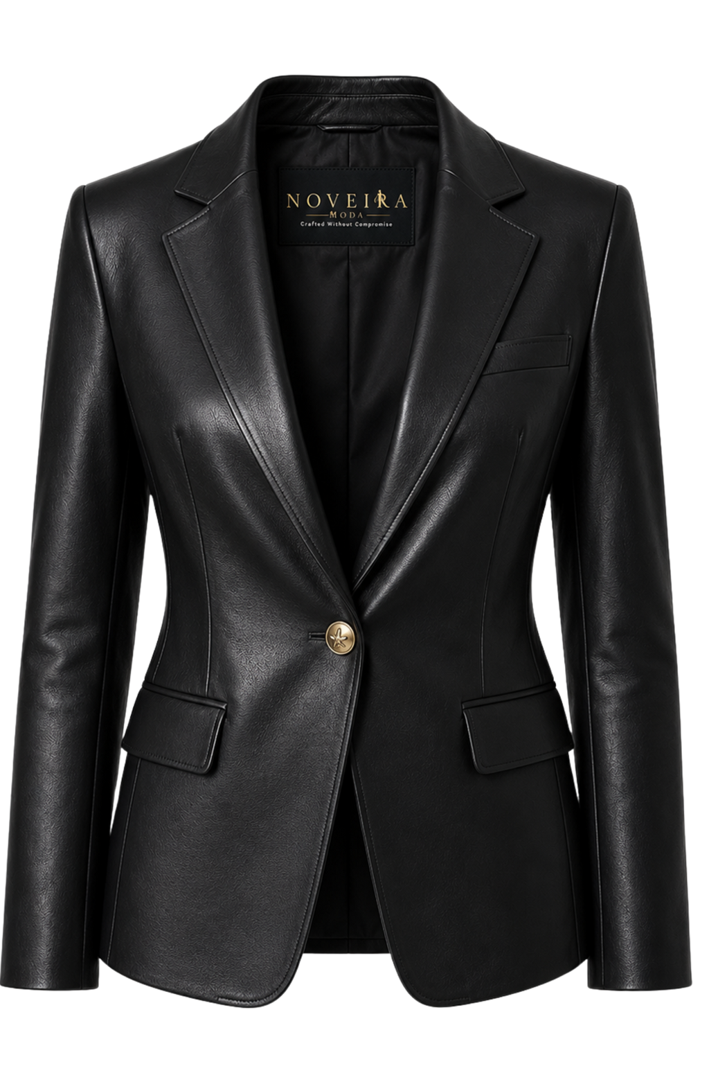 Women's Premium Sheep Leather Executive Blazer | Luxury Tailored Leather Jacket | Black & Brown | Noveira Moda