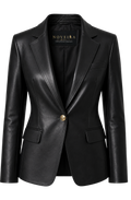 Women's Premium Sheep Leather Executive Blazer | Luxury Tailored Leather Jacket | Black & Brown | Noveira Moda